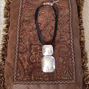 Necklace 18” or 20” silver with black cording